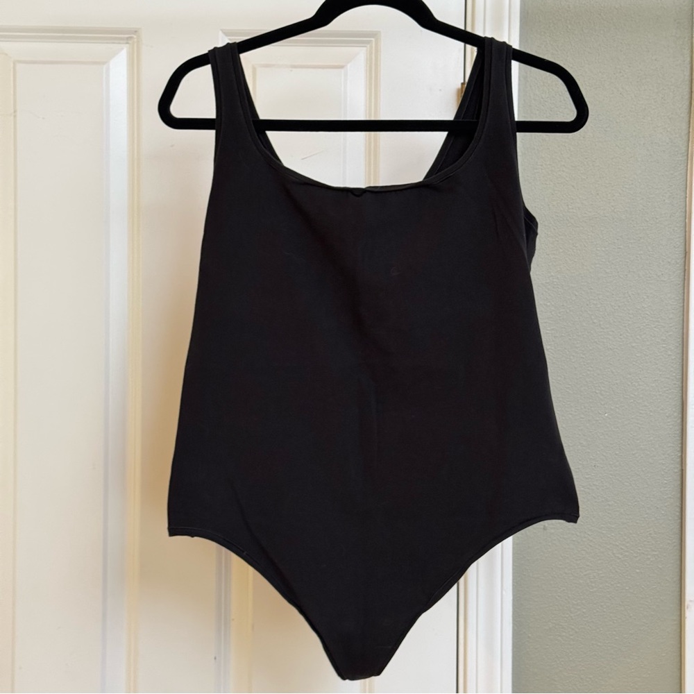 PINK Victoria's Secret Black Base Cotton Bodysuit